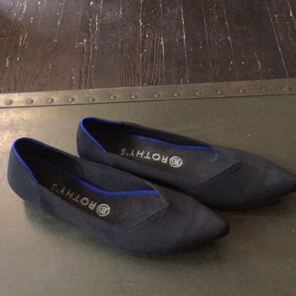 Black Pointed Toe Rothy’s Flats-worn 1x 8.5/9/9.5
